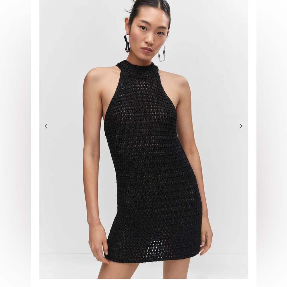 Mango black lurex dress